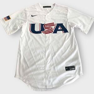 Nike WBC 2023 Team USA Blank  White Jersey Mens size Small T770-07TS New